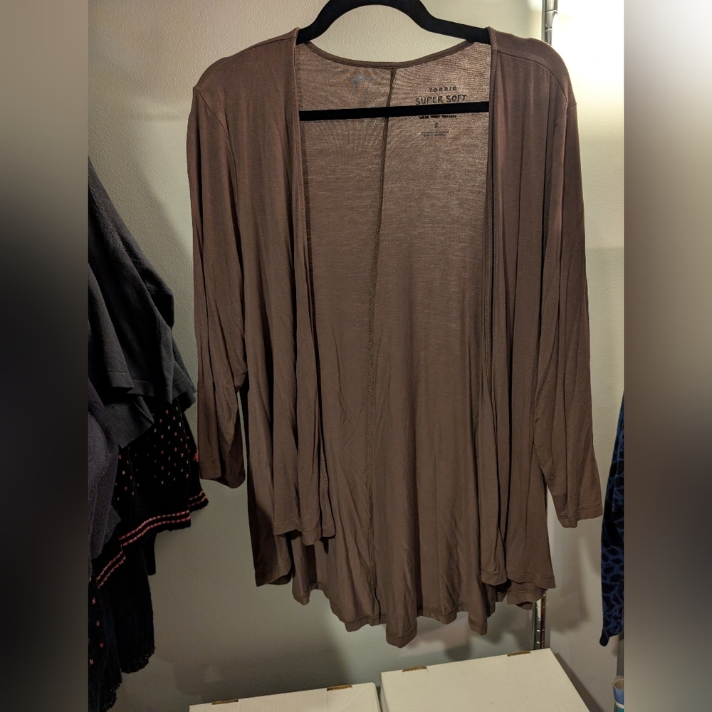 Torrid Super Soft Knits Brown Open Front Cardigan in Size 2 (18/20)